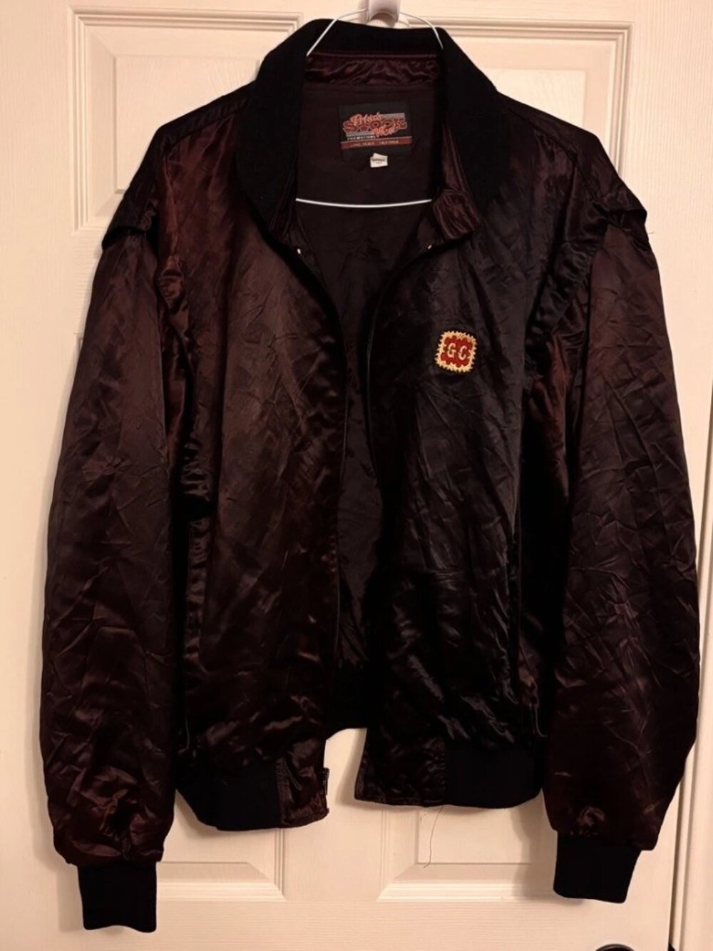Vtg Gold Coast Master Apparel Jacket Mens Black Satin Casino Vegas Zip XXL XxxL - Picture 4 of 8